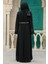 - Kemerli Gül Kurusu Tesettür Abaya 55440GK 3