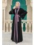 - Kemerli Koyu Gül Kurusu Tesettür Abaya 55440KGK 1