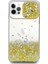 Apple iPhone 12 Pro Kılıf Simli Sürgülü Silikon Kılıf Sarı 1
