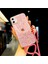 Apple iPhone 12 Mini Kılıf Zebana Simli Askılı Silikon Kılıf Pembe 1