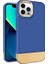 Apple iPhone 12 Pro Max Kılıf Zebana Gold Stil Silikon Kılıf Mavi 1