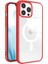 Apple iPhone 13 Pro Max Kılıf Renkli Magsafe Silikon Kılıf (Kablosuz Şarj Destekli) Kırmızı 1