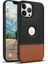 Apple iPhone 12 Pro Max Kılıf Zebana Business Deri Kılıf Siyah + Kahverengi 1
