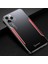 Apple iPhone 11 Pro Max Kılıf Zebana Metal Mitras Kılıf (Silikon Kenar) Kırmızı 1
