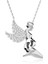 Beyaz Taşlı Melek Anne Karnında Bebek Ayak Izi Gümüş Kolye 1