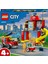 City İtfaiye Merkezi ve İtfaiye Kamyonu 60375 - 4 Yaş ve Üzeri İçin 3 Minifigür İçeren Eğlenceli bir Başlangıç Oyuncak Yapım Seti (153 Parça) 3