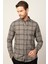 Slim Fit Uzun Kol Ekoseli Biyeli Yaka Düğmeli Erkek Gömlek 2