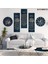 5 Parçalı Dekoratif Ahşap Duvar Tablosu ve Saati 60X115 cm B107M0015 1