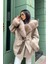 Kadın Hakiki Oversize Ceket- Kapüşonlu Yaka-Kemerli Oversize Ceket 1