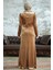 - Drape Detaylı Bisküvi Tesettür Kadife Elbise 36891BS 4