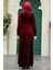 - Bordo Tesettür Kadife Elbise 36921BR 4