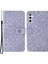 Samsung Galaxy A14 Için 5g Çizgiye Karşı Çizgiye Karşı Etnik Stil Çiçek Baskılı Pu Deri+Tpu Cüzdan Cep U Kapağı Telefon Kılıfı (Yurt Dışından) 1