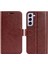 Samsung Galaxy S23 Pu Deri Deri Cüzdan Çılgın At Doku Folio Flip Çizgiye Döküm Anti Telefon Kılıfı (Yurt Dışından) 1
