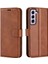 Samsung Galaxy S23 Buzağı Dokusu Pu Deri Folio Flip Kare Manyetik Toka Cüzdan Kapağı Telefon Kılıfı (Yurt Dışından) 1