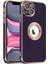 Apple iPhone 14 Kılıf Flash Stamp Koyu Mor 1