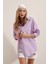 3900 Oversize Uzun Basic Gömlek - Lila 2