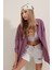 3900 Oversize Uzun Basic Gömlek - Koyu Lila 3