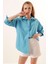 3900 Oversize Uzun Basic Gömlek - Koyu Mavi 3
