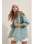 3900 Oversize Uzun Basic Gömlek - Su Yeşili 1