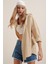 3900 Oversize Uzun Basic Gömlek - Bej 2