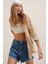 3900 Oversize Uzun Basic Gömlek - Bej 4