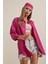 3900 Oversize Uzun Basic Gömlek - Koyu Pembe 4