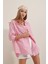 3900 Oversize Uzun Basic Gömlek - Pembe 4