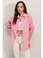 3900 Oversize Kareli Gömlek - Y.pembe 4