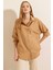 3900 Oversize Uzun Basic Gömlek - Bisküvi 1