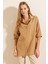 3900 Oversize Uzun Basic Gömlek - Bisküvi 3