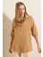 3900 Oversize Uzun Basic Gömlek - Bisküvi 4