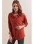 3900 Oversize Uzun Basic Gömlek - Kiremit 5