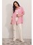 3900 Oversize Kareli Gömlek - Y.pembe 2