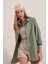 3900 Oversize Uzun Basic Gömlek - Haki 3