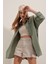 3900 Oversize Uzun Basic Gömlek - Haki 4