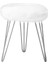 Gigi Beyaz Peluş Silver Ayaklı Puf Pş01 1