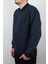 Giyim Erkek Polo Yaka Cepli Regular Kalıp Selanik Örgü Düz Renk Lacivert Sweatshirt SLN100 2