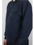 Giyim Erkek Polo Yaka Cepli Regular Kalıp Selanik Örgü Düz Renk Lacivert Sweatshirt SLN100 3