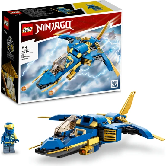 LEGO® Ninjago Jay#in Yıldırım Jeti Evo 71784 - 7 Yaş ve Üzeri Çocuklar Için Ninja Uçağı ve Jay Minifigürü Içeren Yaratıcı Oyuncak Yapım Seti (146 Parça)