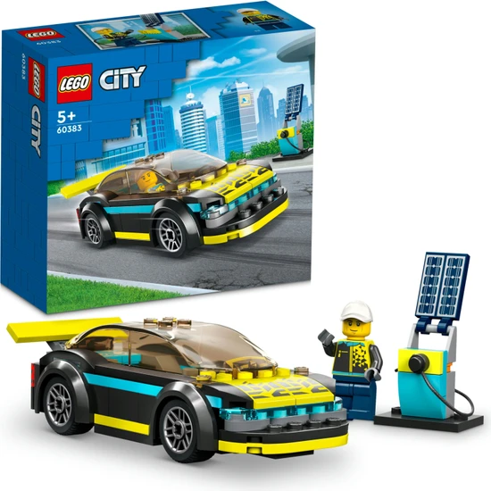 LEGO® City Elektrikli Spor Araba 60383 - 5 Yaş ve Üzeri Çocuklar Için Oyuncak Şarj Istasyonu ve Sürücü Minifigürü Içeren Oyuncak Yapım Seti (95 Parça)