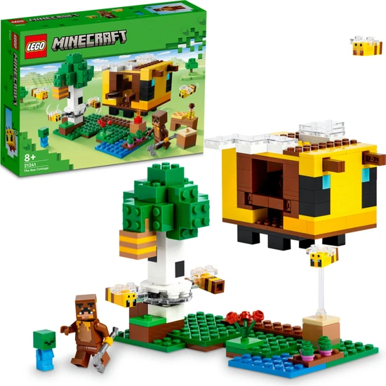 LEGO® Minecraft Arı Evi 21241 - 8 Yaş ve Üzeri Çocuklar Için Arı Çiftliği ve Arı Kovanı Içeren Oyuncak Yapım Seti (254 Parça)