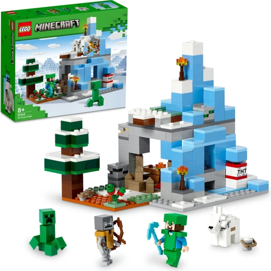 LEGO® Minecraft Donmuş Tepeler 21243 - 8 Yaş ve Üzeri Çocuklar Için Oyunun Buzlu Biyomunu Içeren Oyuncak Yapım Seti (304 Parça)
