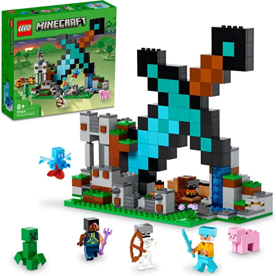 LEGO®® Minecraft Kılıç Üssü 21244 - 8 Yaş ve Üzeri Çocuklar Için Iskelet, Creeper# ve Daha Fazlasını Içeren Oyuncak Yapım Seti (427 Parça)