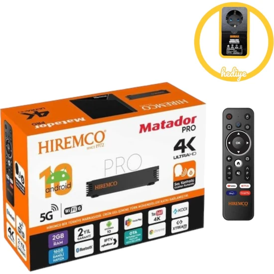 Hiremco 2023 Hediyeli Android Pro TV Box 4K UHD - Media Player - Çanaksız TV - Bluetooth Kumanda -Akıllı TV / Media Player