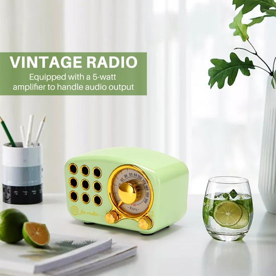 R909-A/C Mini Haut-Parleur Bluetooth Design Rétro et Radio-FM R909-A/C