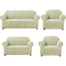 Elgeyar Jakarli Koltuk ,kanepe ,çekyat Örtüsü Çubuk Desen Esnekli Eteksiz3+2+1+1 Takım Için