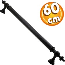 Badem10 Çukurca Çekme Kolu Kapı Tutma Kulbu 60 cm Mat Siyah Metal Kulp Kapı Tutamağı