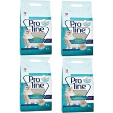 Proline 5 lt x 4 Topaklaşan Kedi Kumu Marsilya Sabunu Kokulu Doğal İçerik ile Minimum Tozlanma