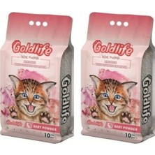 Goldlife Premium Bebe Pudralı Kedi Kumu 10 Lt 2 Adet