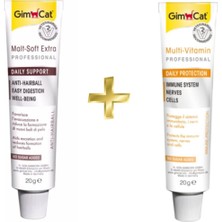 Gimcat Anti-Hairball Malt Paste 20GR + Multivitamin Paste Kedi Vitamin 20GR